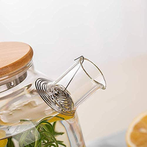 Thumbnail: Glass Kettle with Cup Set and Wooden Tray for Tea, Coffee