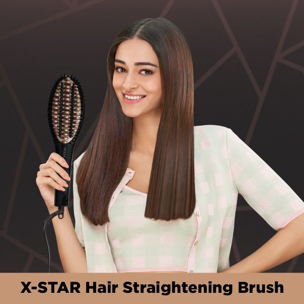 Thumbnail: VEGA golden X-Star hair straightening brush VHSB-03