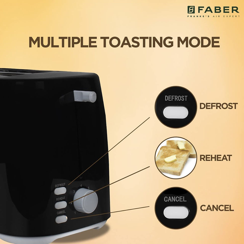 Thumbnail: Faber FT 900W BK 900-Watt 2-Slice Pop-up Toaster (Black)