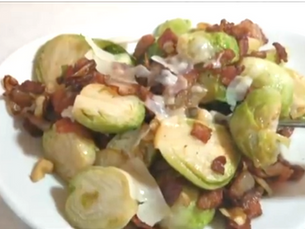 Pan Fried Brussel Sprouts with Bacon
