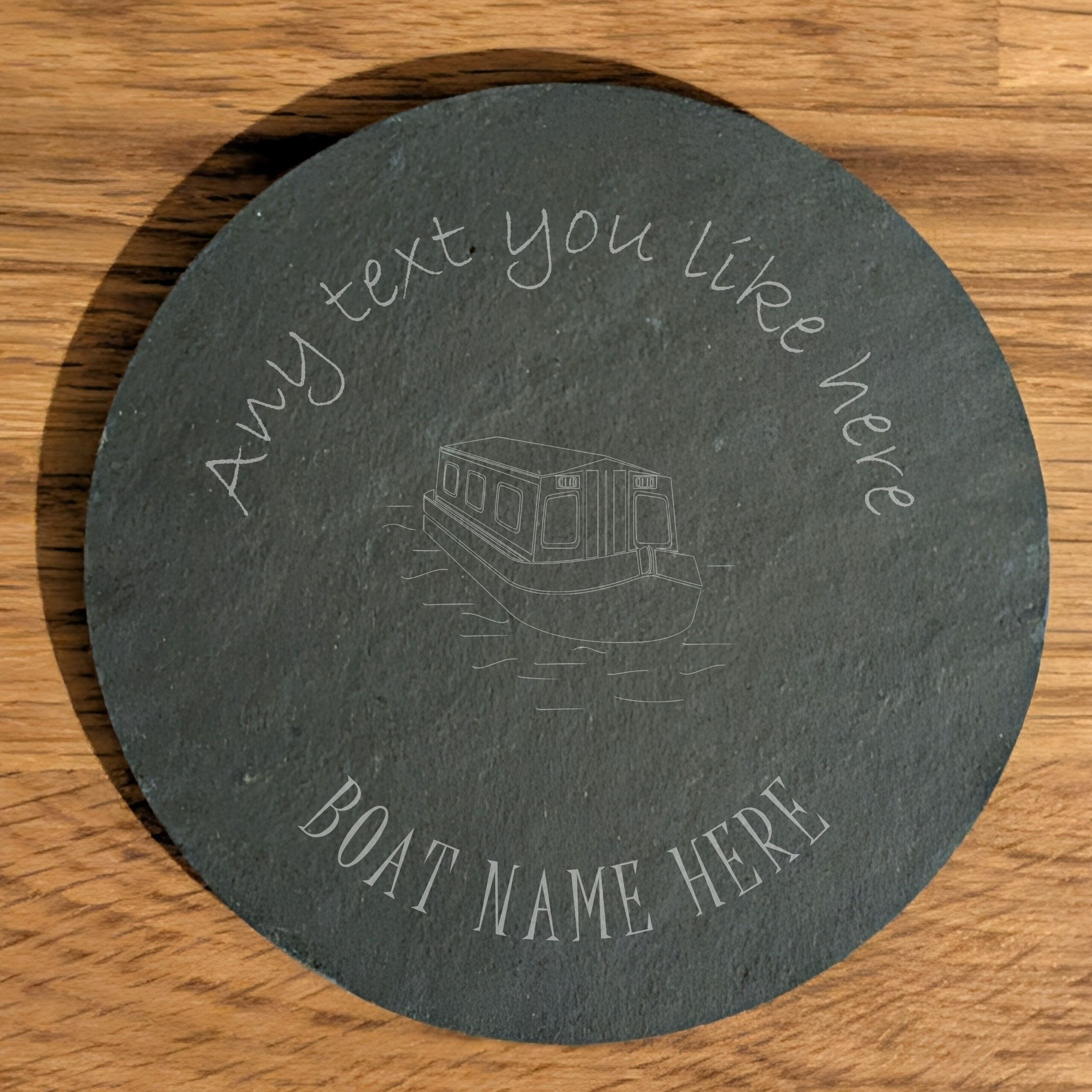 Narrowboat Slate Coaster