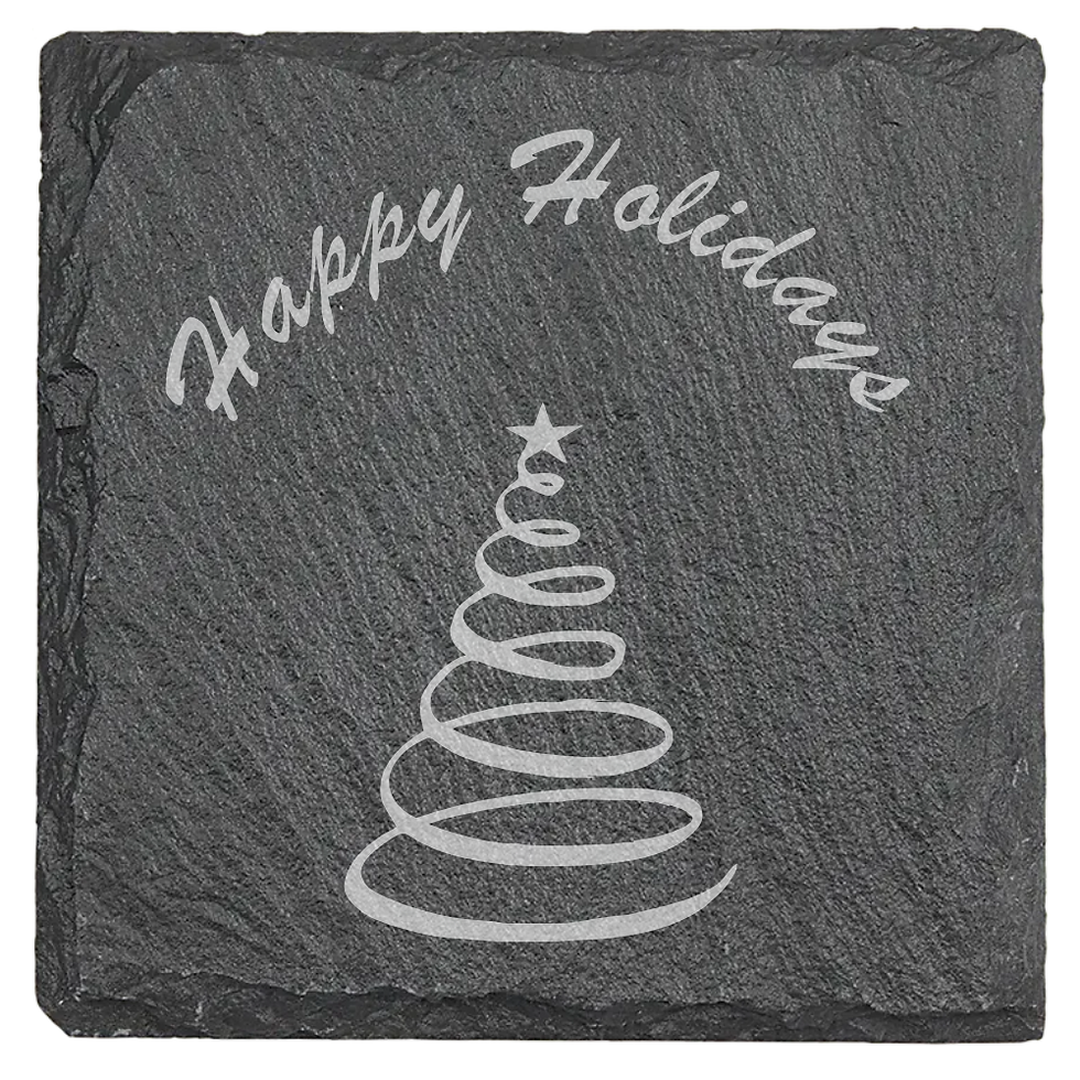 Thumbnail: Christmas Tree Slate Coaster Style 2