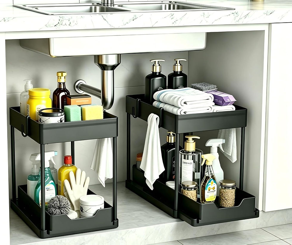 Thumbnail: DEKAVAAVAAVA Kitchen Drain Storage Rack - 2-piece Set