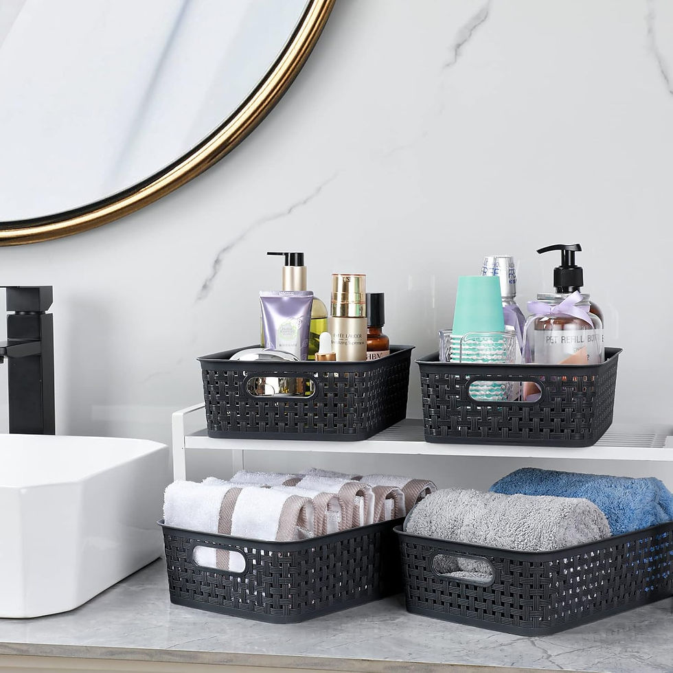 Thumbnail: [8-piece set] Plastic storage baskets, small kitchen organizing containers
