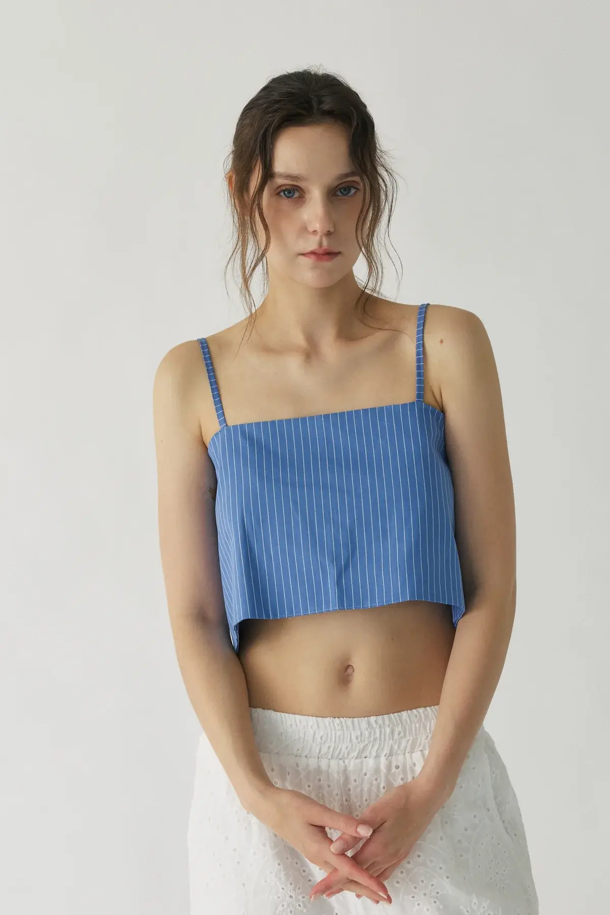 Lucy Tie Front Cami Top (Stripe)