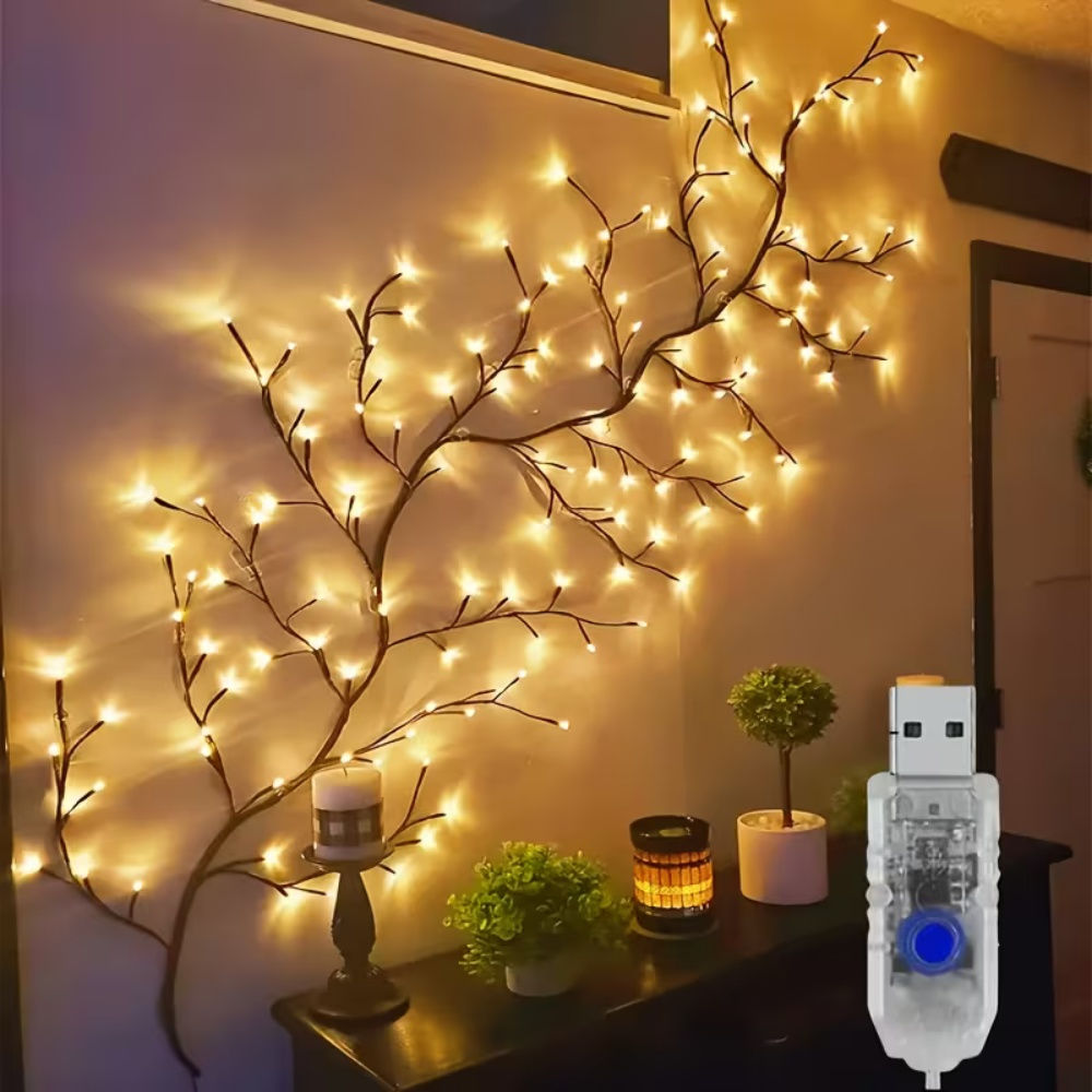 Flexible Willow Vine LED Fairy Lights – 8 Lighting Modes