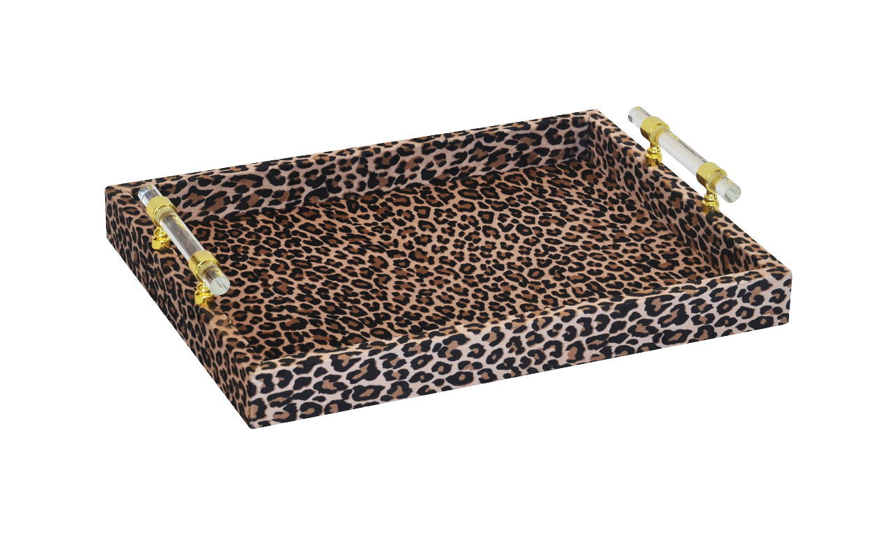 Tray Velvet Animal Print Small
