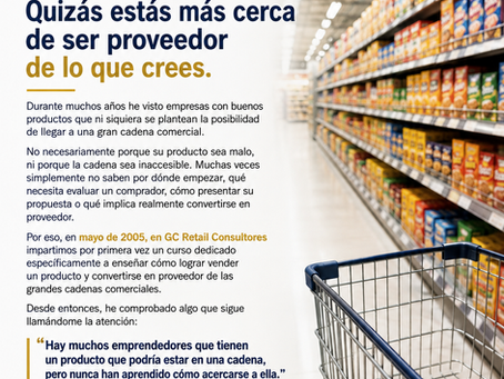 "Quizás estás más cerca de ser proveedor de lo que crees"