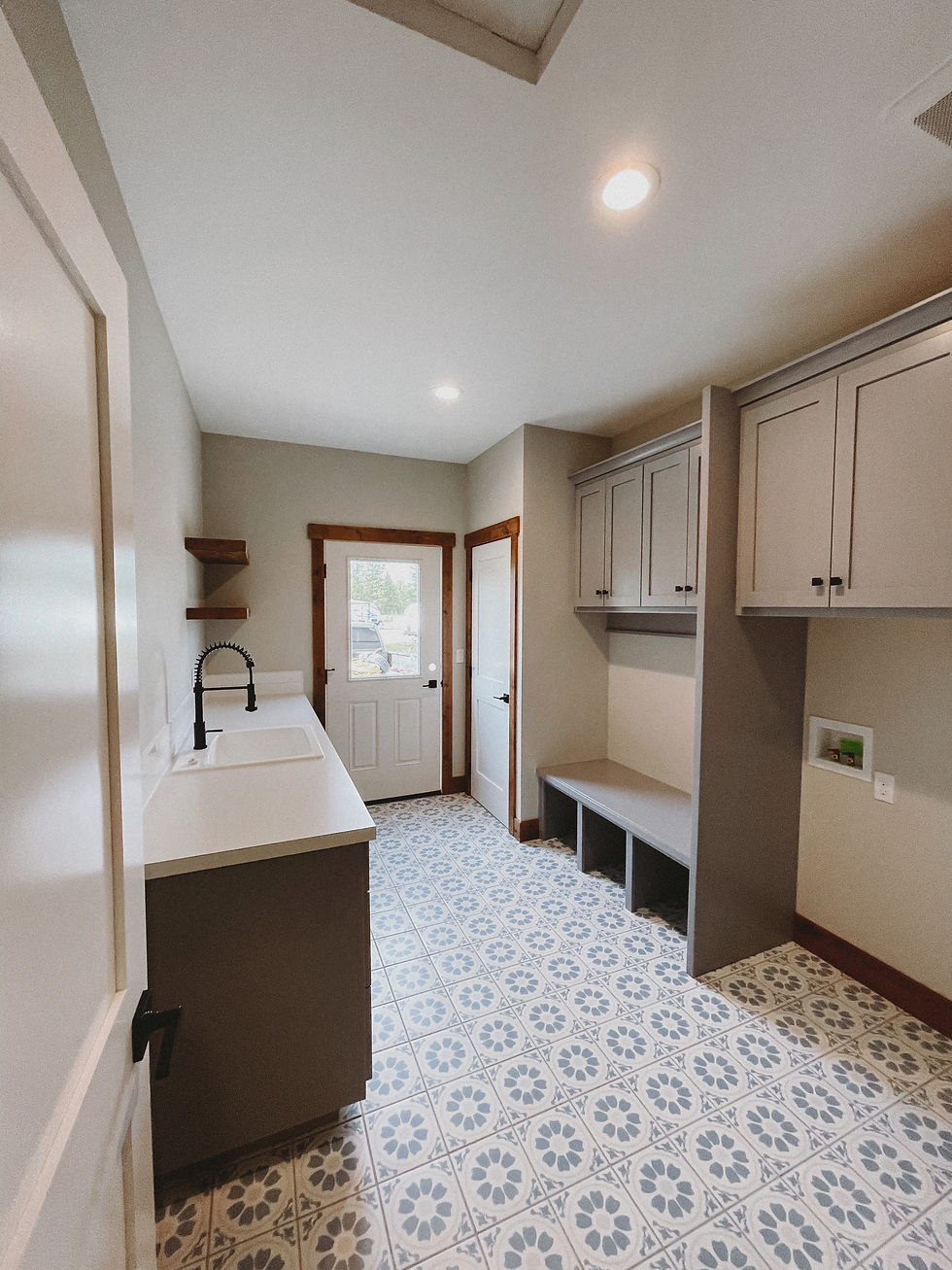 laundry room custom home build North Idaho