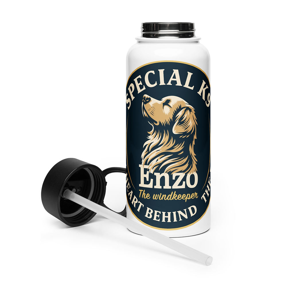 Stainless steel water bottle with a straw lid