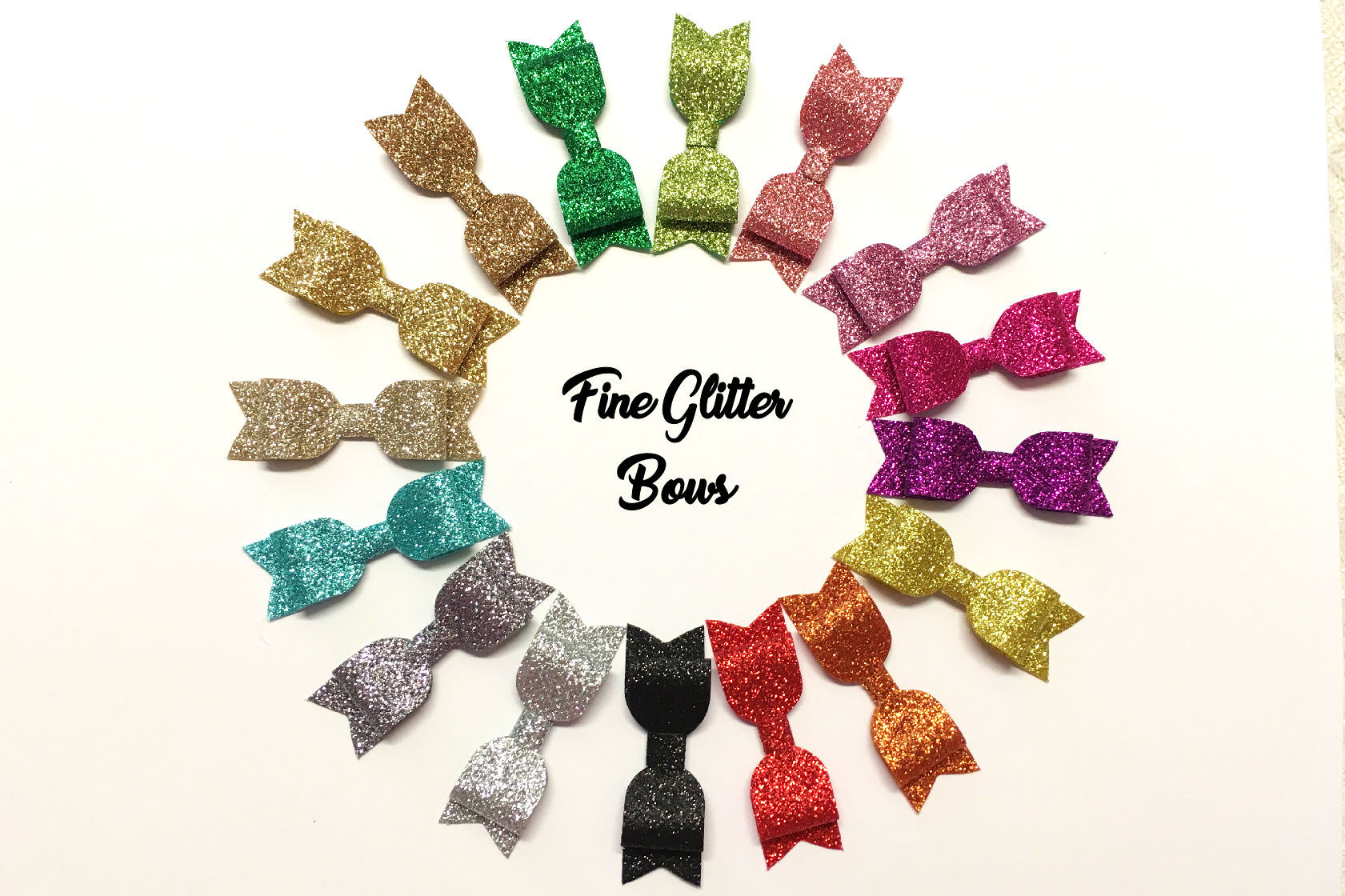 Fine Glitter Die Cut Hair Bows