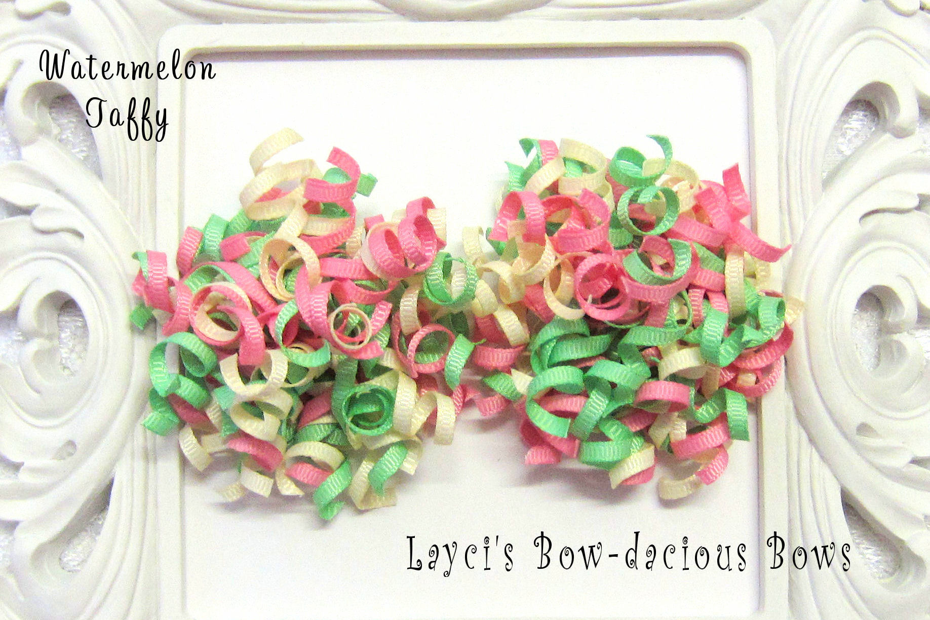 Petite Watermelon Taffy Korker Hair Bows - sherbet cream mint