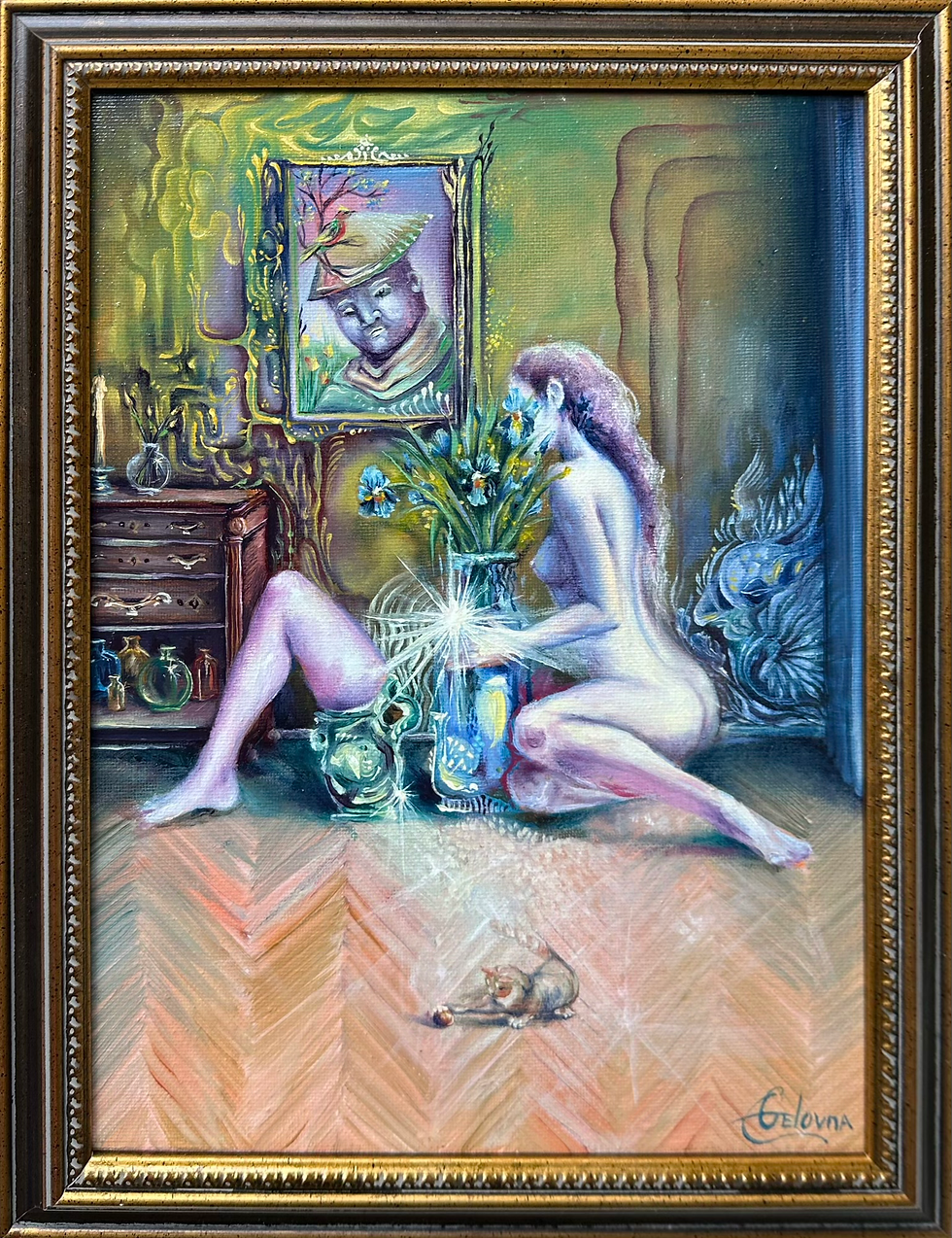 Thumbnail: CLEMENTINE DREAMS - THE TASTE OF THE FORBIDDEN FRUIT | Original Oil Painting