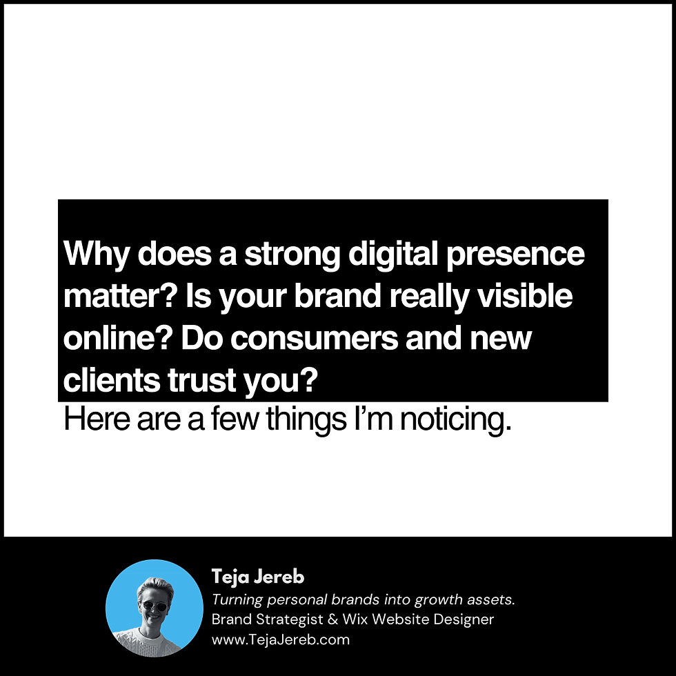 Why does a strong digital presence matter? Is your brand really visible online? Do consumers and new clients trust you? Do you need a wix website? Why is brand strategy important? 