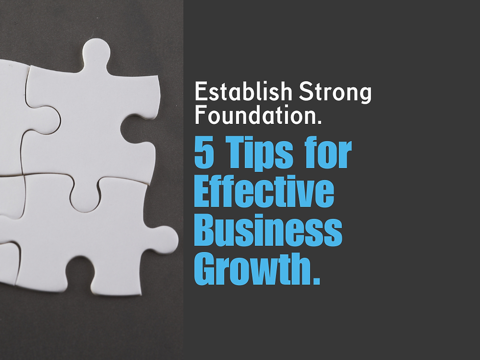 Establish Strong Foundation. 5 Tips for Effective Business Growth.