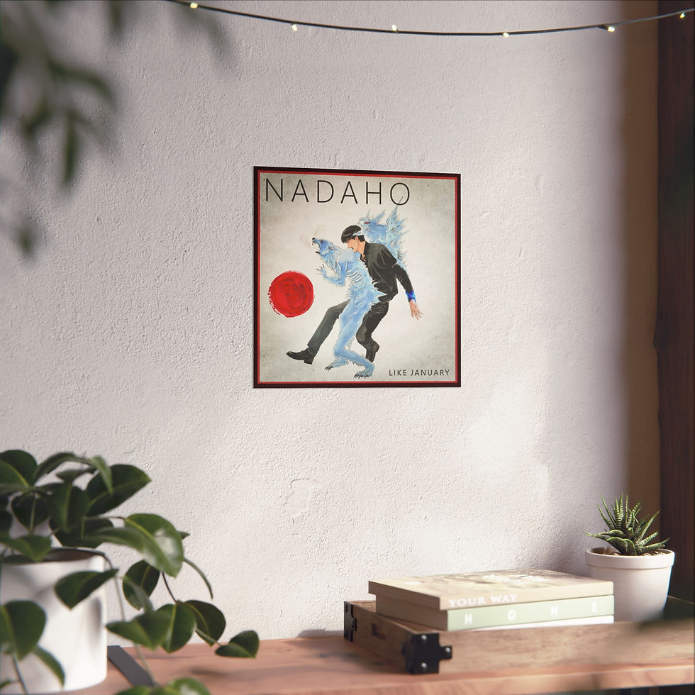 Thumbnail: NADAHO - Like January Album Art Satin Poster | Dark Anime & Manga Wall Art