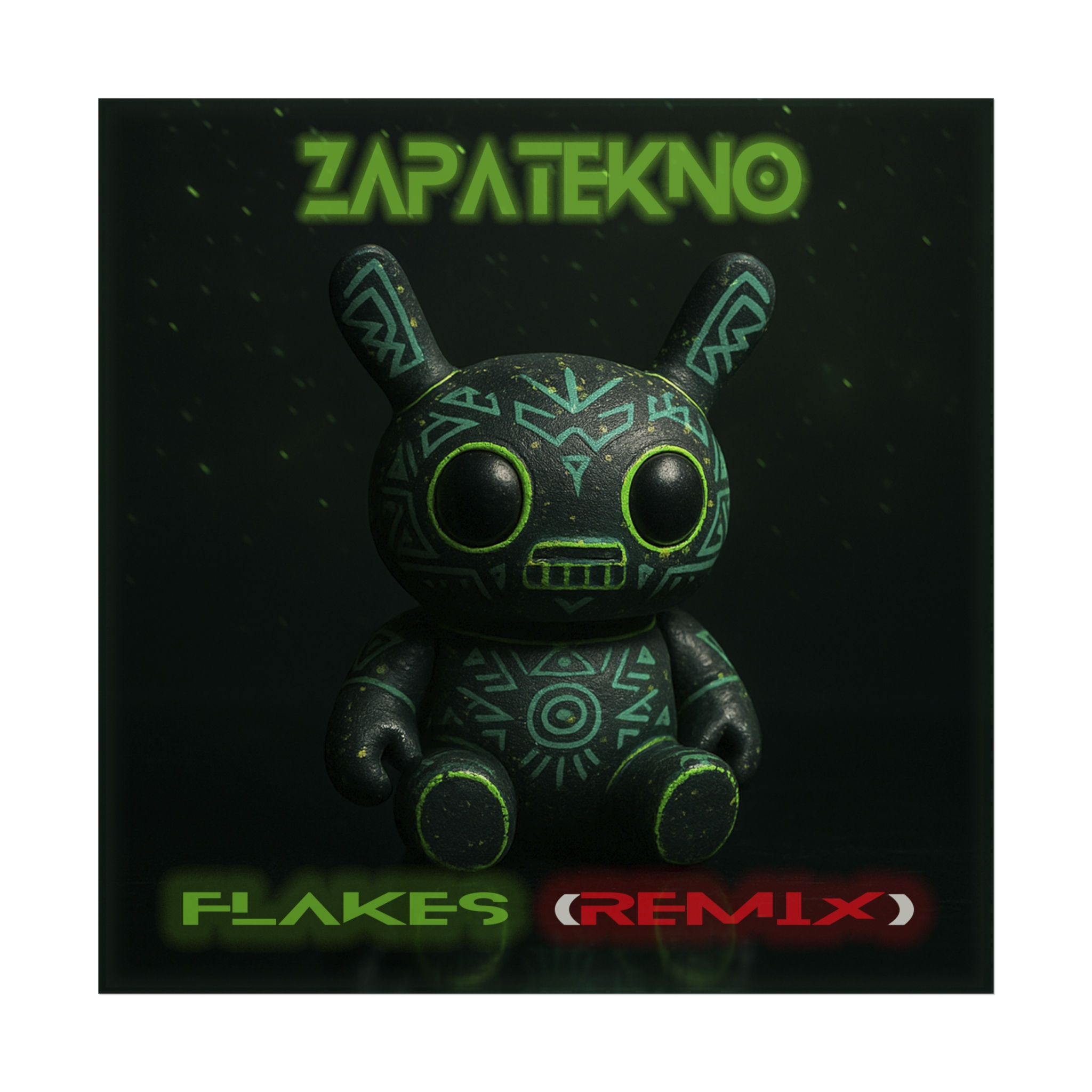 ZAPATEKNO - Flakes (Remix) Album Art Satin Poster | Electronic Music Wall Decor