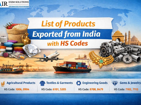 List of Products Exported from India