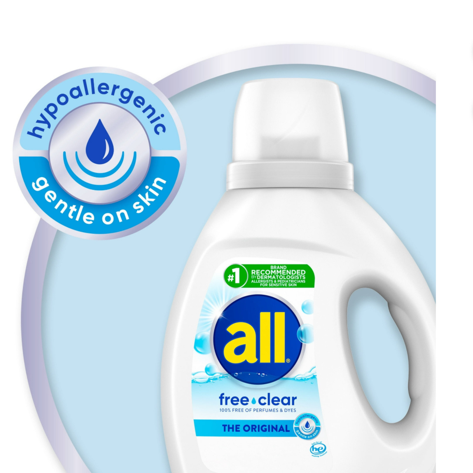 all Liquid Laundry Detergent, Free Clear for Sensitive Skin, 36 Fluid Ounces, 24