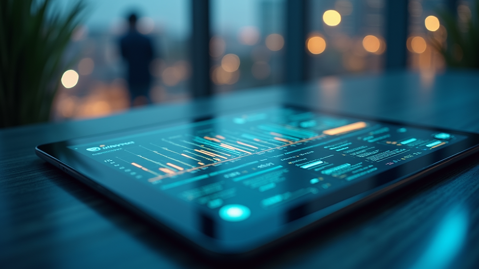 Close-up view of a digital tablet displaying a virtual data room interface