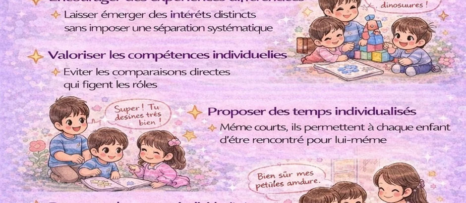 Comment les parents se positionnent pour accompagner les jumeaux au Stade de complémentarité (2-6 ans) ?