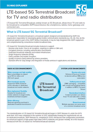 New Explainer! LTE-based 5G Broadcast