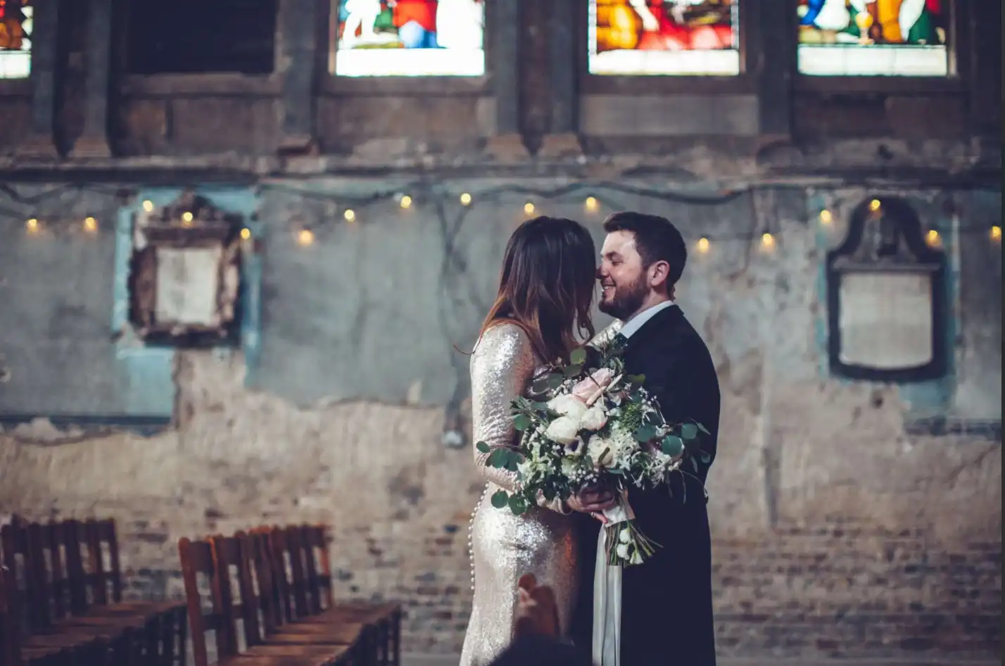 real couple wedding portrait at the asylum chapel in peckham  london lovestruck photography