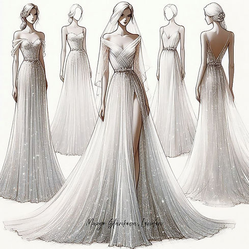 margo stankova luxury bridal designer beaded wedding dresses sketch