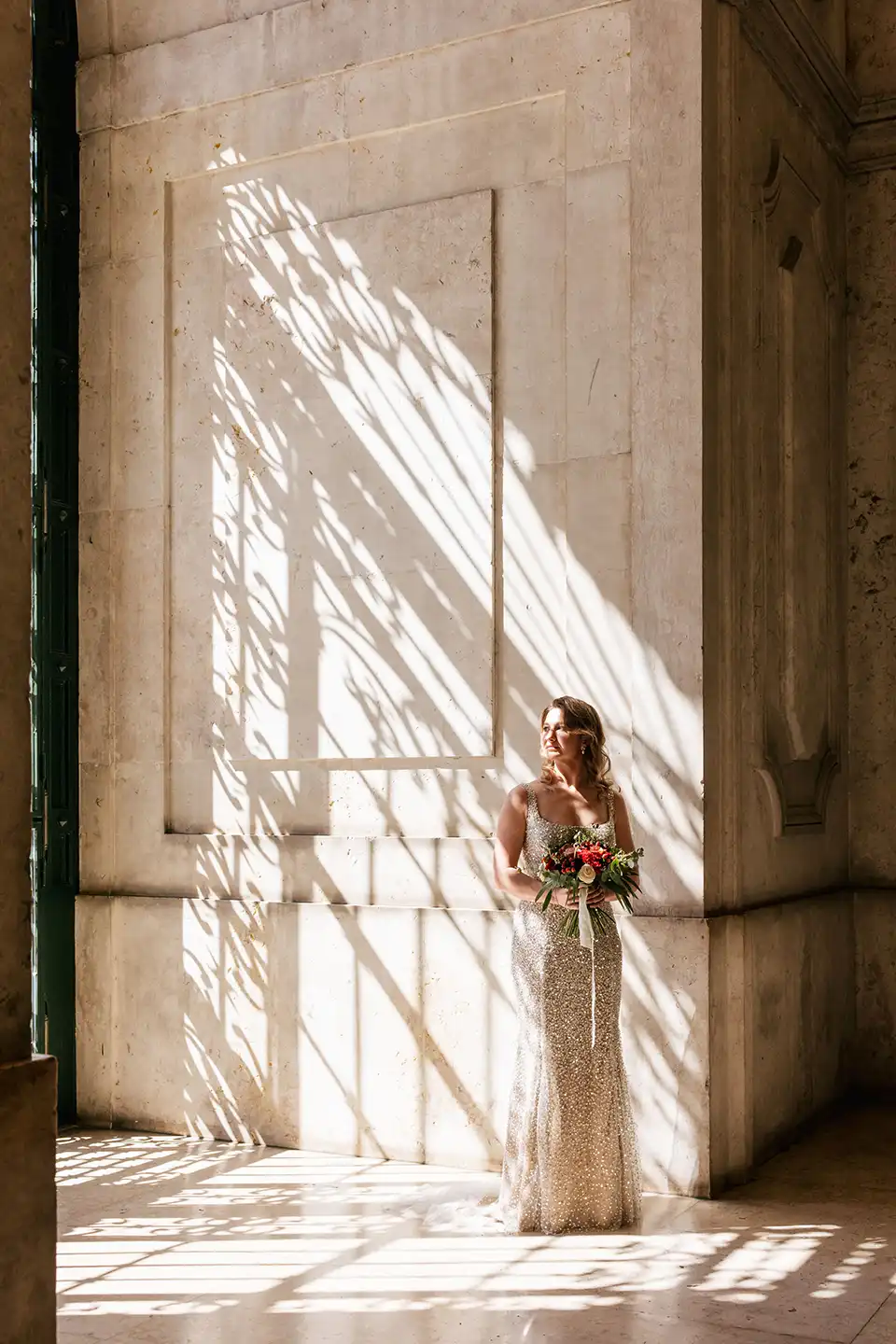 Fully Heavy Beaded Shimmering Wedding Dress by Margo Stankova bridal London