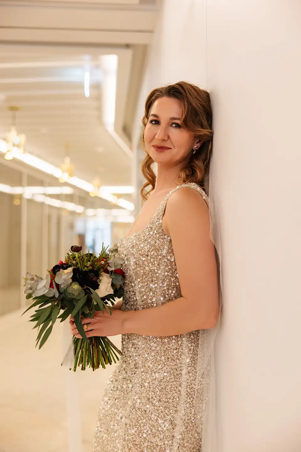 Fully Heavy Beaded Shimmering Wedding Dress by Margo Stankova bridal London
