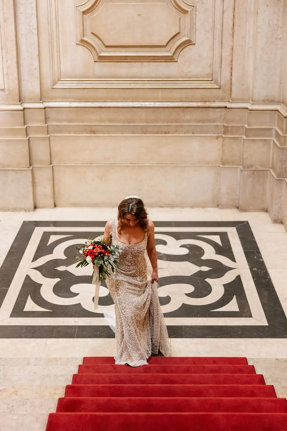 Fully Heavy Beaded Shimmering Wedding Dress by Margo Stankova bridal London