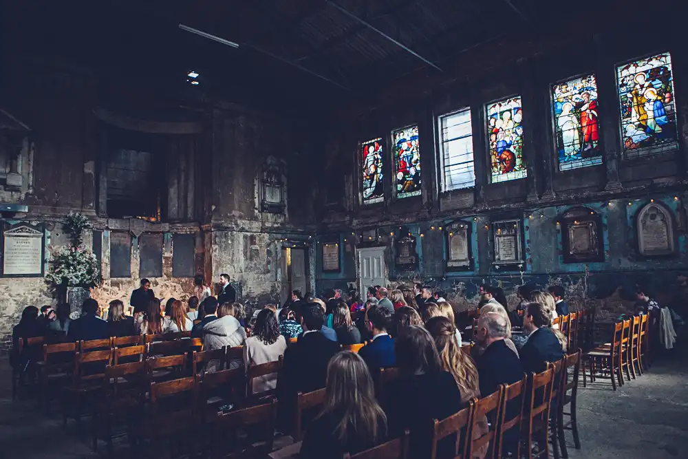 real wedding ceremony at the asylum chapel in peckham south east london