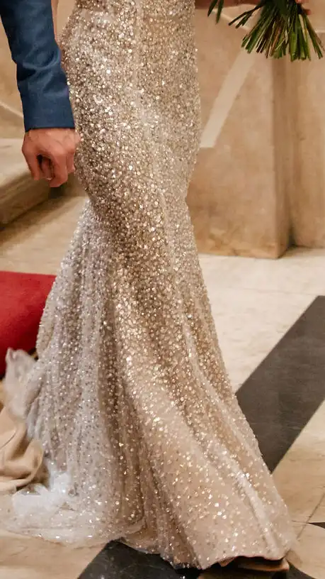 Fully Heavy Beaded Shimmering Wedding Dress by Margo Stankova bridal London