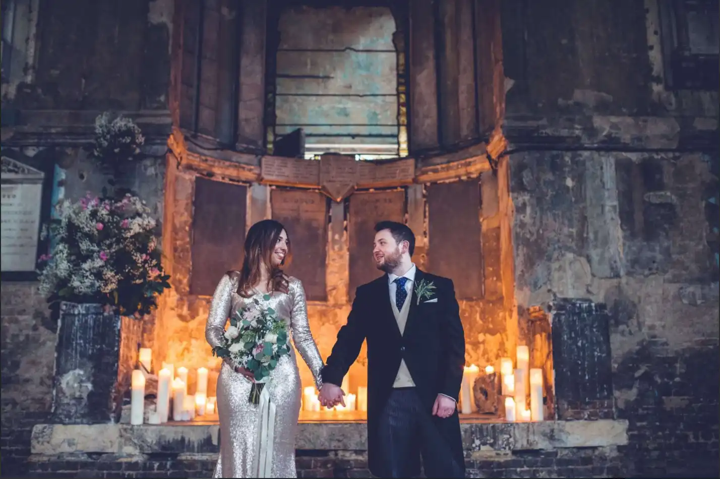 real couple wedding portrait at the asylum chapel in peckham  london lovestruck photography