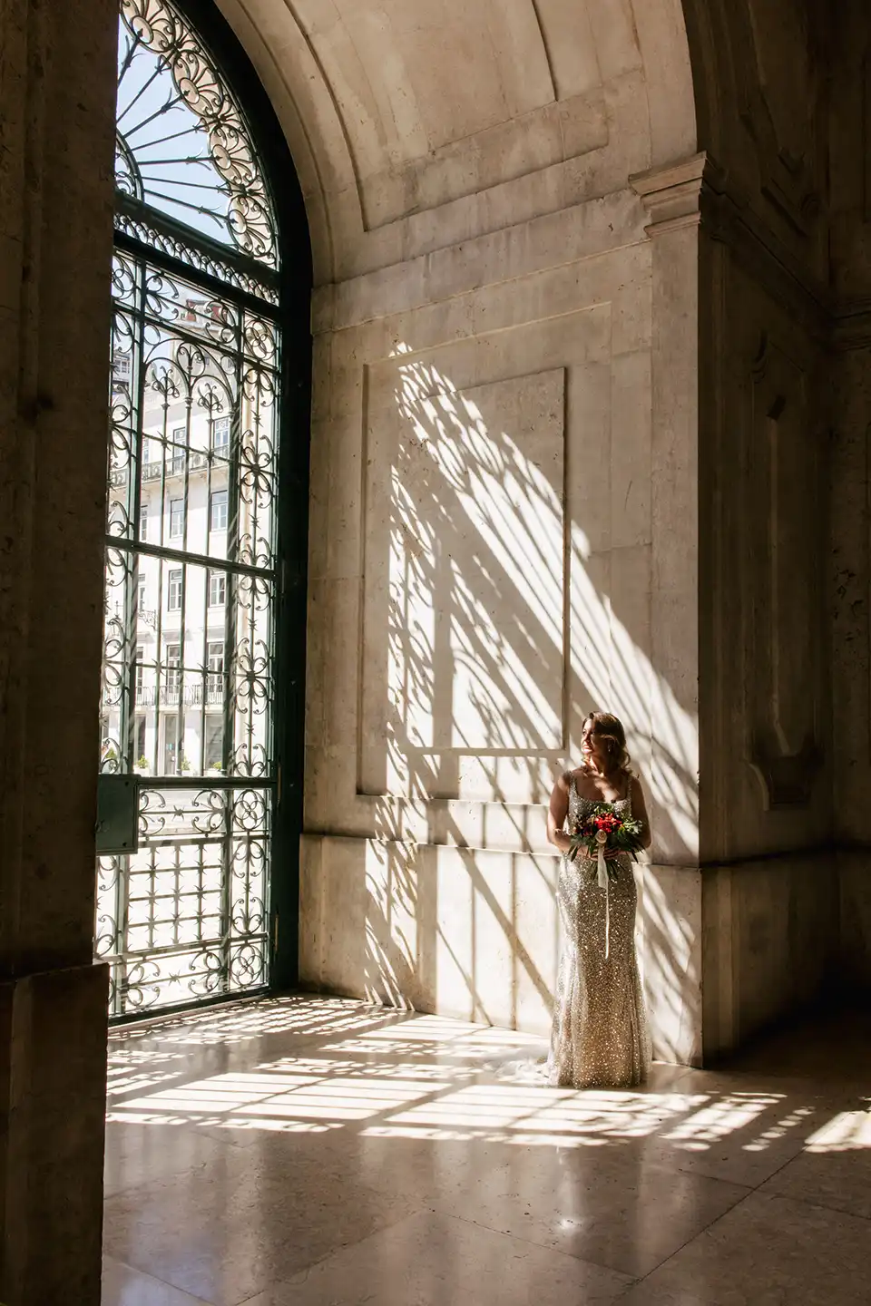 Fully Heavy Beaded Shimmering Wedding Dress by Margo Stankova bridal London