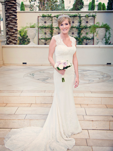 Glamorous Las Vegas Wedding: Suzanne's Custom Margo Stankova Gown