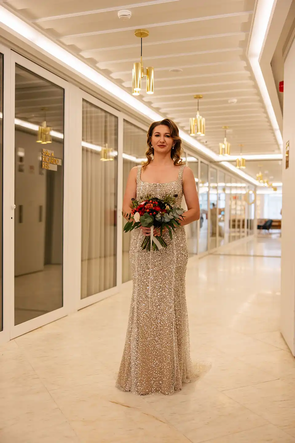 Fully Heavy Beaded Shimmering Wedding Dress by Margo Stankova bridal London