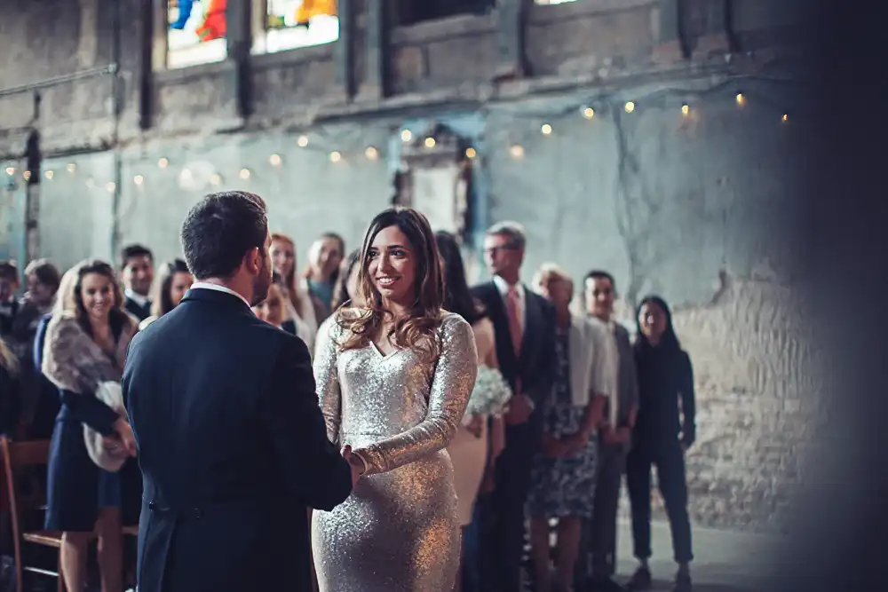real couple wedding ceremony at the asylum chapel in peckham south east london
