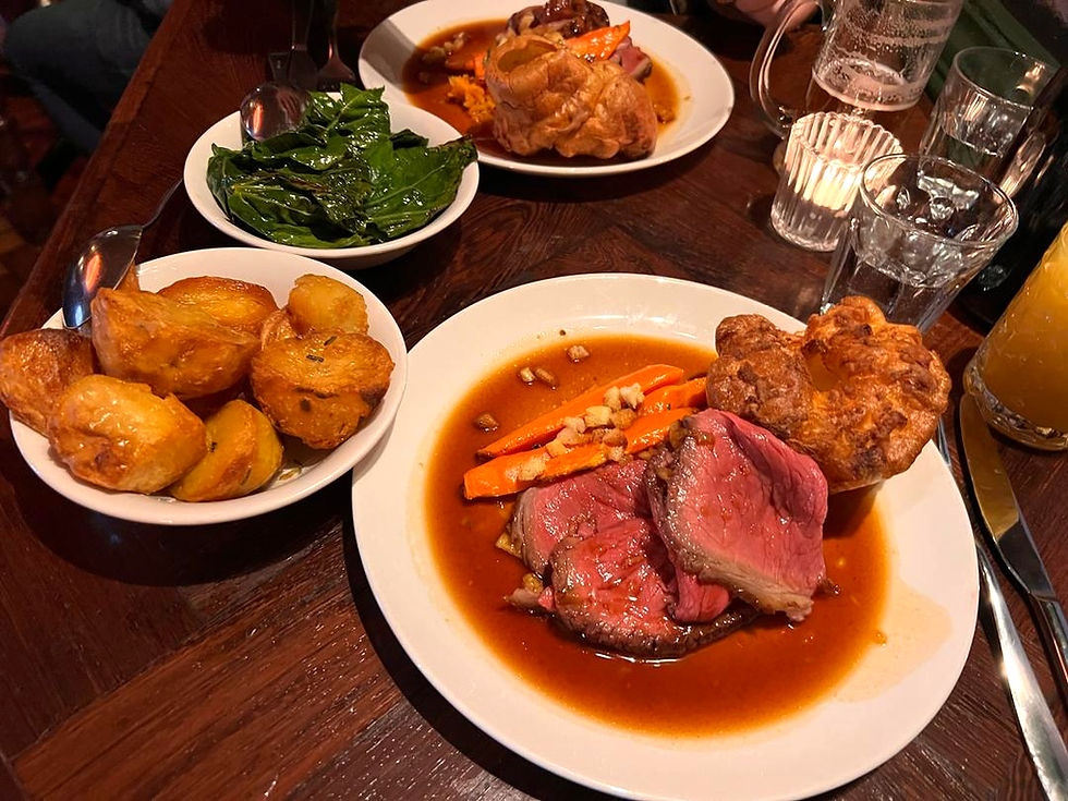 A selection of hearty Sunday roast dinners served at The Parakeet Pub.