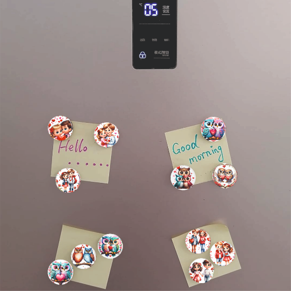 Thumbnail: One Touch Love Owls 3D Glass Magnets Set