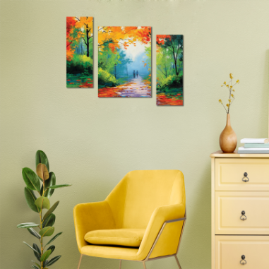 Thumbnail: One Touch Small MDF 3 Piece Misty Morning Art