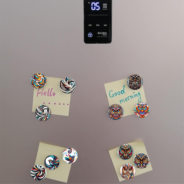 Thumbnail: One Touch Artistic Owls 3D Glass Magnets Set