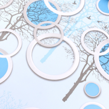Thumbnail: Enhance Your Space with One Touch's Self-Adhesive Blue Round Wallpaper