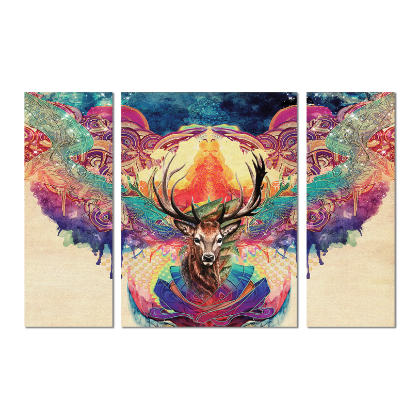 Thumbnail: One Touch Small MDF 3 Piece Stag Majesty Art