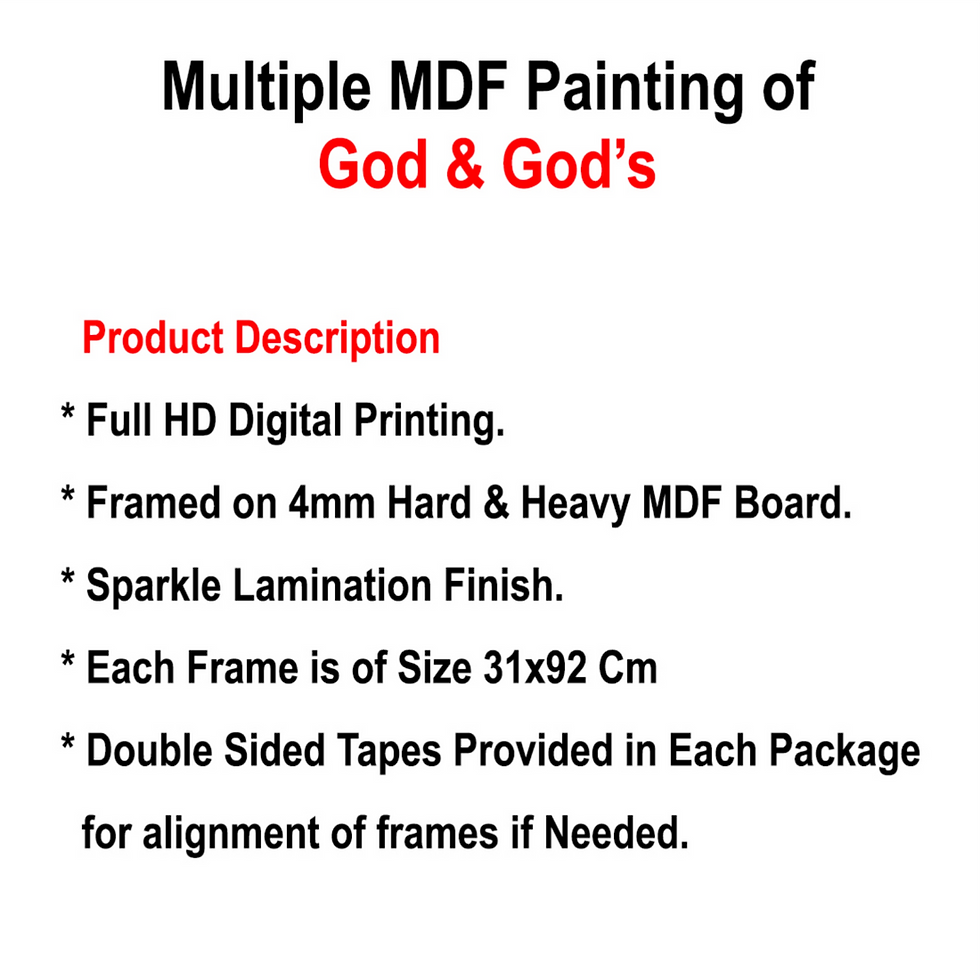 Thumbnail: One Touch Divine Love - Krishna and Radha Art MDF 5 Pc Set
