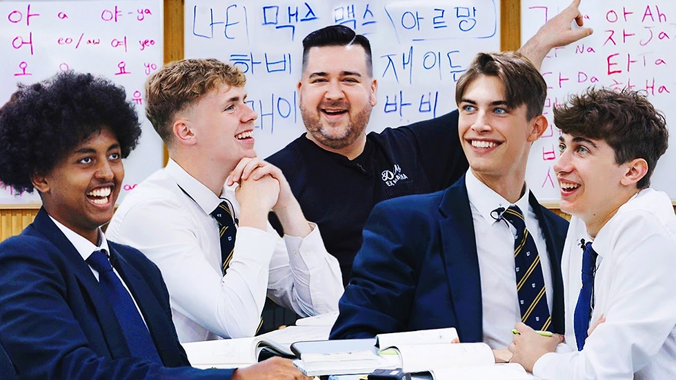Image: British Highschoolers learn to read Korean - YouTube