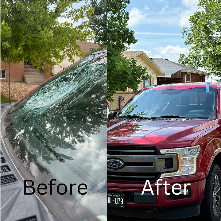 Windshield replacement on a Ford F-150 by Estetix Auto Glass in Eaton, Colorado
