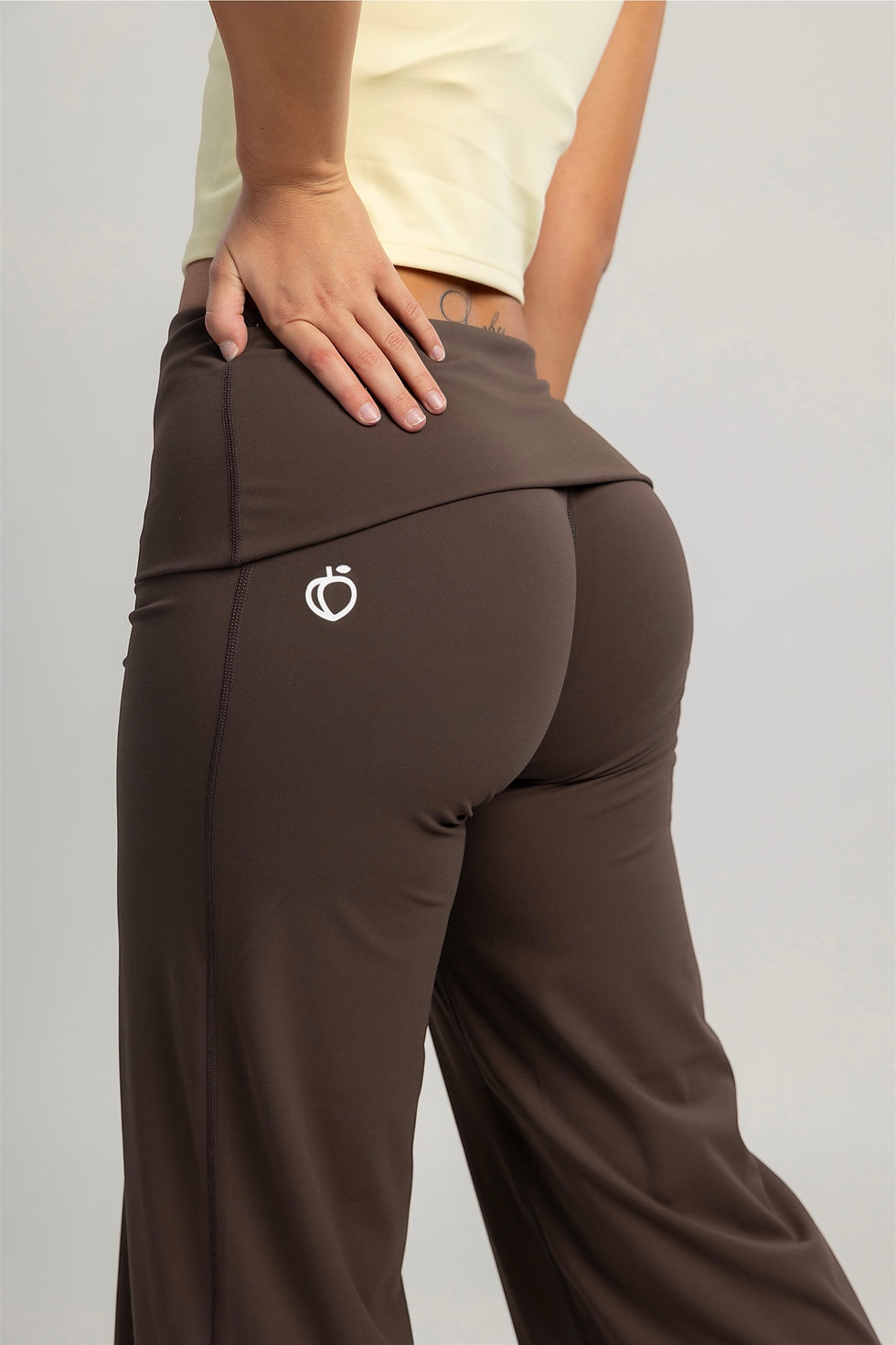 Thumbnail: Dark brown wide-leg trousers