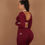 Thumbnail: Burgundy red two toned long sleeve top