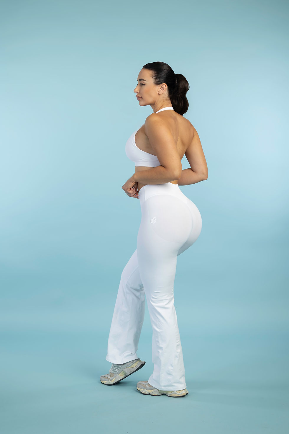 Thumbnail: White flare glute contour leggings